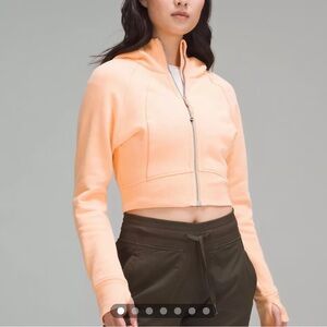 Lululemon cropped scuba full zip hoodie in summer glow - like new